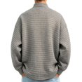 thumbnail image 4 of Atkumj Crewneck Sweatshirt Trendy Waffer Knit Henley Neck Long Sleeve Sweatshirt Versatile Solid Color Men Pullover for Fall Winter XL, 4 of 9