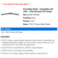 thumbnail image 2 of Front Wiper Blade - Compatible with 1960 - 1966 Chevy C20 Pickup 1961 1962 1963 1964 1965, 2 of 2