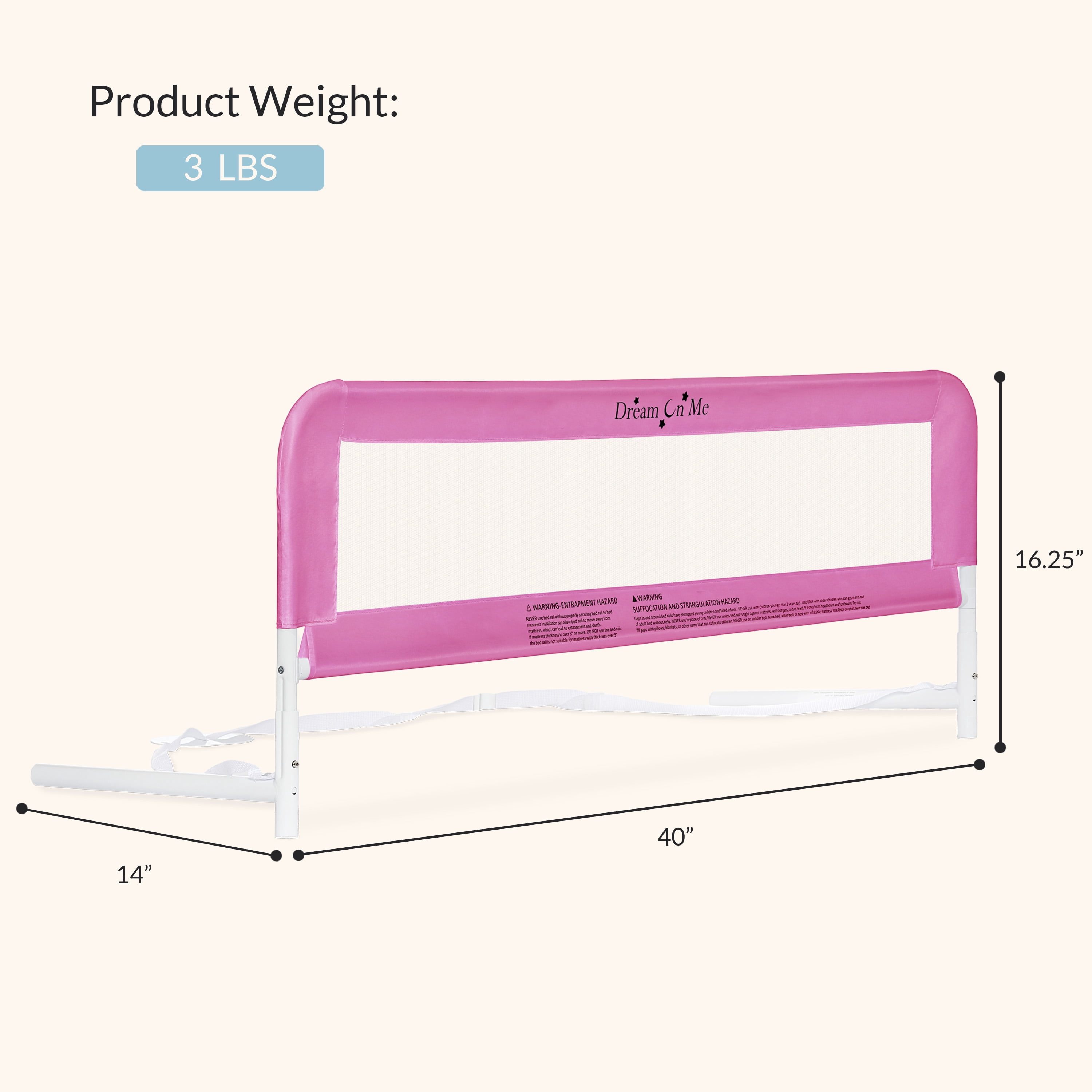Dream On Me Adjustable Mesh Bed Rail