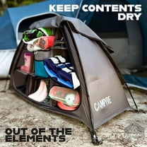 Tent & RV Camping Organizer with Zippered Flap, 9-Shelf Storage