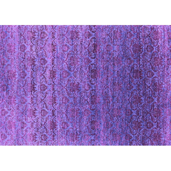 Ahgly Company Indoor Rectangle Oriental Purple Industrial Area Rugs, 7' x 9'