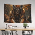 thumbnail image 4 of Easygdp Tiger In The Fallen Leaf Forest Tapestry Wall Hanging, Wall Tapestries for Bedroom Aesthetic Living Room Office Decor 60x40in, 4 of 8