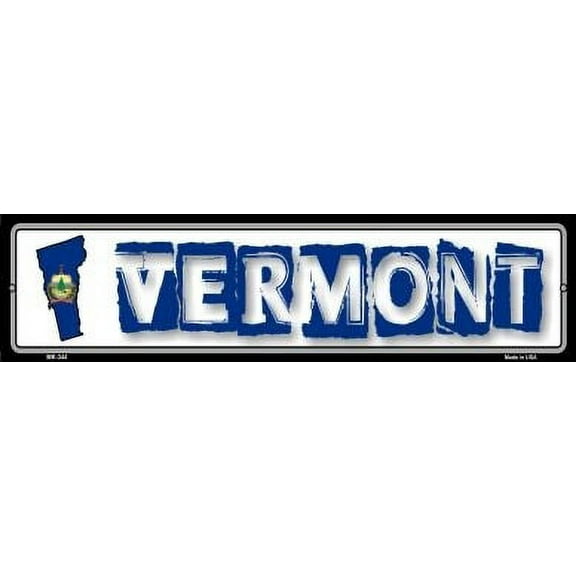 Smart Blonde MK-344 3 x 12 in. Vermont State Outline Novelty Mini Metal Street Sign