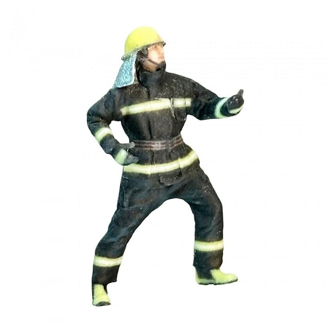 Figura de diorama de bomberos a escala 1/64 de resina para accesorios de fotos de ferrocarril Estilo B