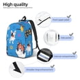 thumbnail image 4 of Naloa Cute Dogs Canvas Backpack for Men Women Rucksack Casual Travel Daypack College Tote Satchel Bookbag for Teens-Small, 4 of 7