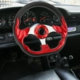thumbnail image 1 of PU Car Steering Wheel, 13in Stylish Look Impact Proof Racing Steering Wheel for Vehicle, with Easy Installation, Suitable for Most Racing Cars, 1 of 7