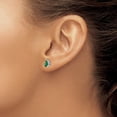 thumbnail image 3 of Auriga 14k White Gold Tsavorite Stud Earrings for Women(L- 7mm, W- 4mm), 3 of 5