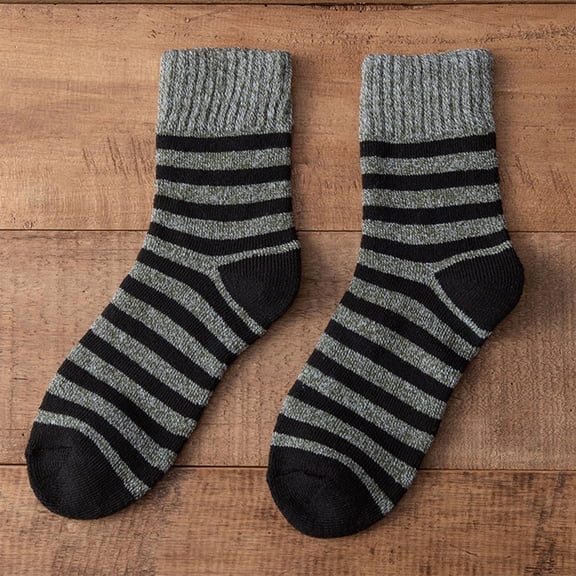 VONCOS Womens Striped Crew Socks Green - Stretchy & Breathable Casual Socks, Seamless Toe for Everyday Comfort and Lounging,Size Free Size