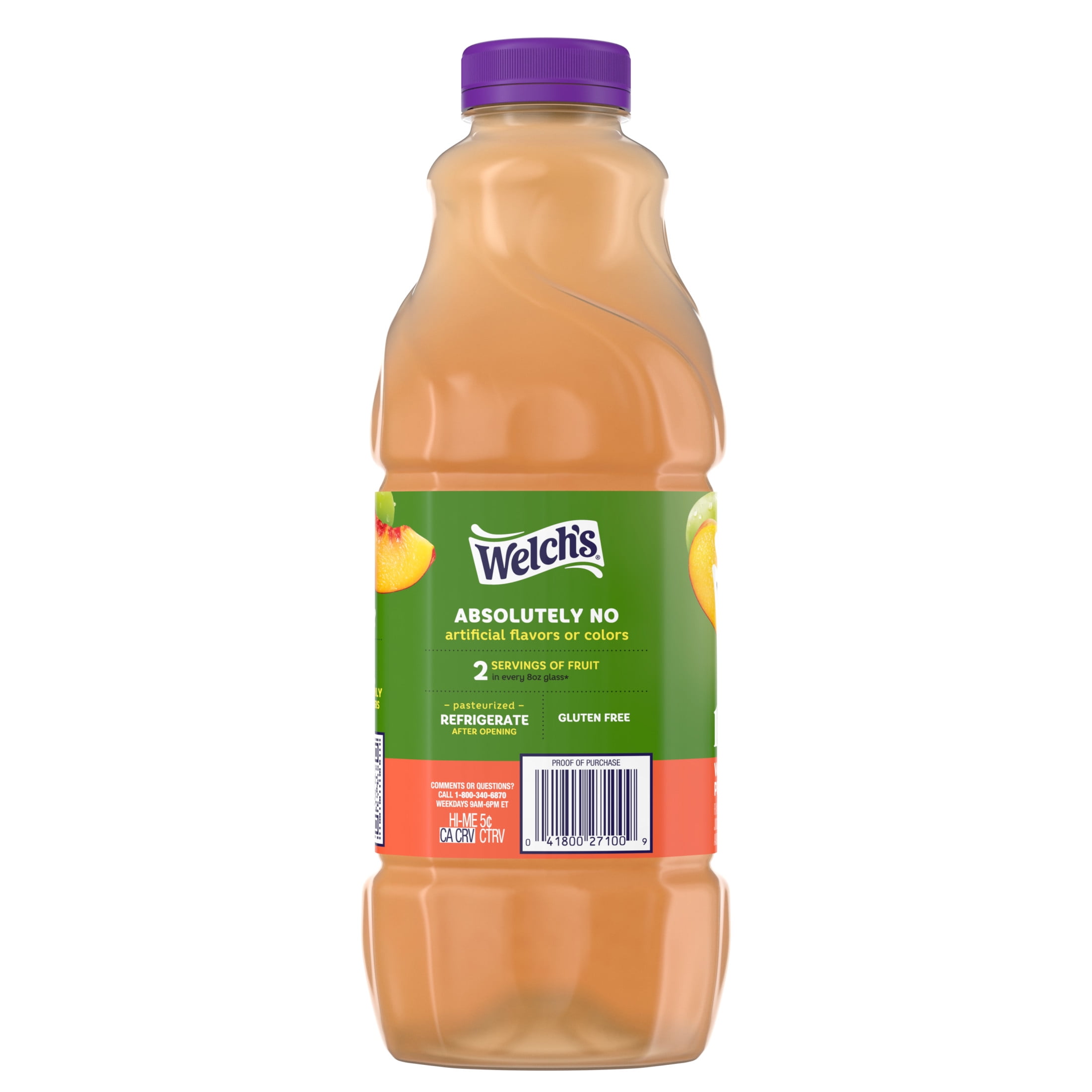 Welch's 100% Juice, White Grape Peach, 64 fl oz Bottle