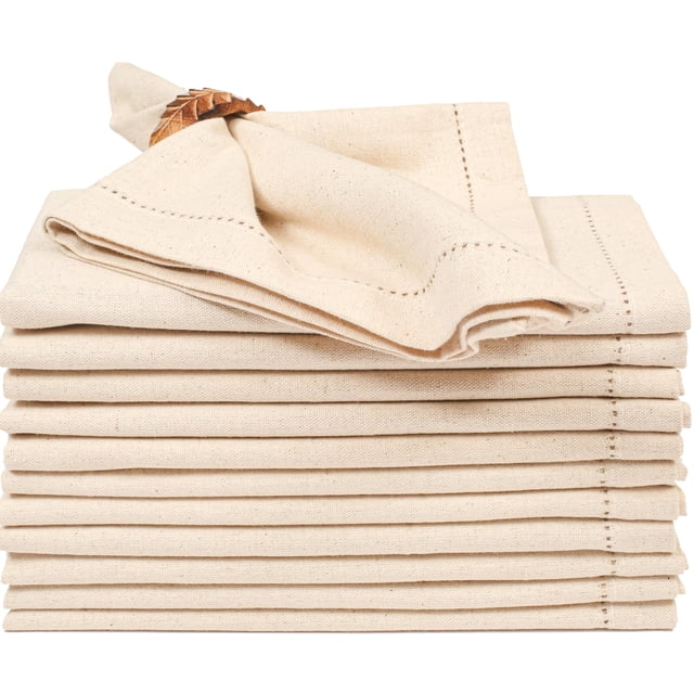 Servilletas Light & Pro Flax Linen, 20 x 20 cm, juego de 12