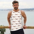 thumbnail image 6 of Lsque Dachshund Dog Puppy Pattern Mens Tank Tops Muscle Athletic Quick Dry Sleeveless Workout Fitness T Shirts Beach Tank Top, Loose-fit Sleeveless Shirt for Men-Medium, 6 of 7