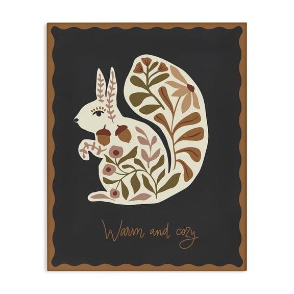 Stupell Industries Eclectic Autumnal Folk Squirrel Canvas Art, 16 x 20, by Caroline Alfreds
