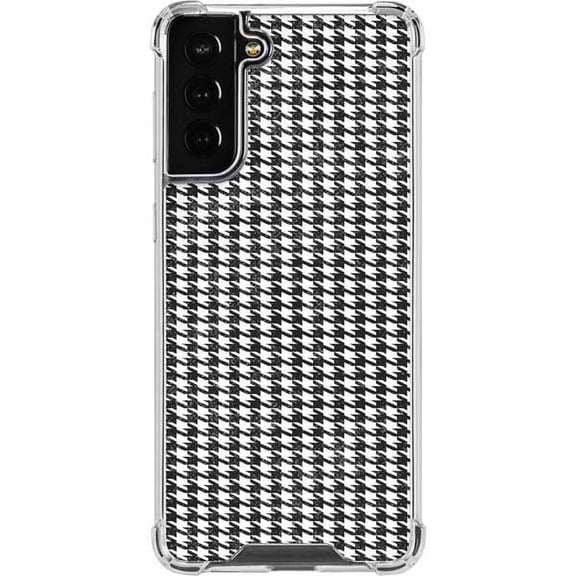 Skinit Stripes Houndstooth Black/White Galaxy S22 Plus Clear Case