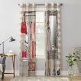 thumbnail image 4 of Patio Curtain Red Brick Retro Indoor Living Room Bedroom Kitchen Outdoor Drape For Porch Gazebo Pergola Canopy Beach, 4 of 7