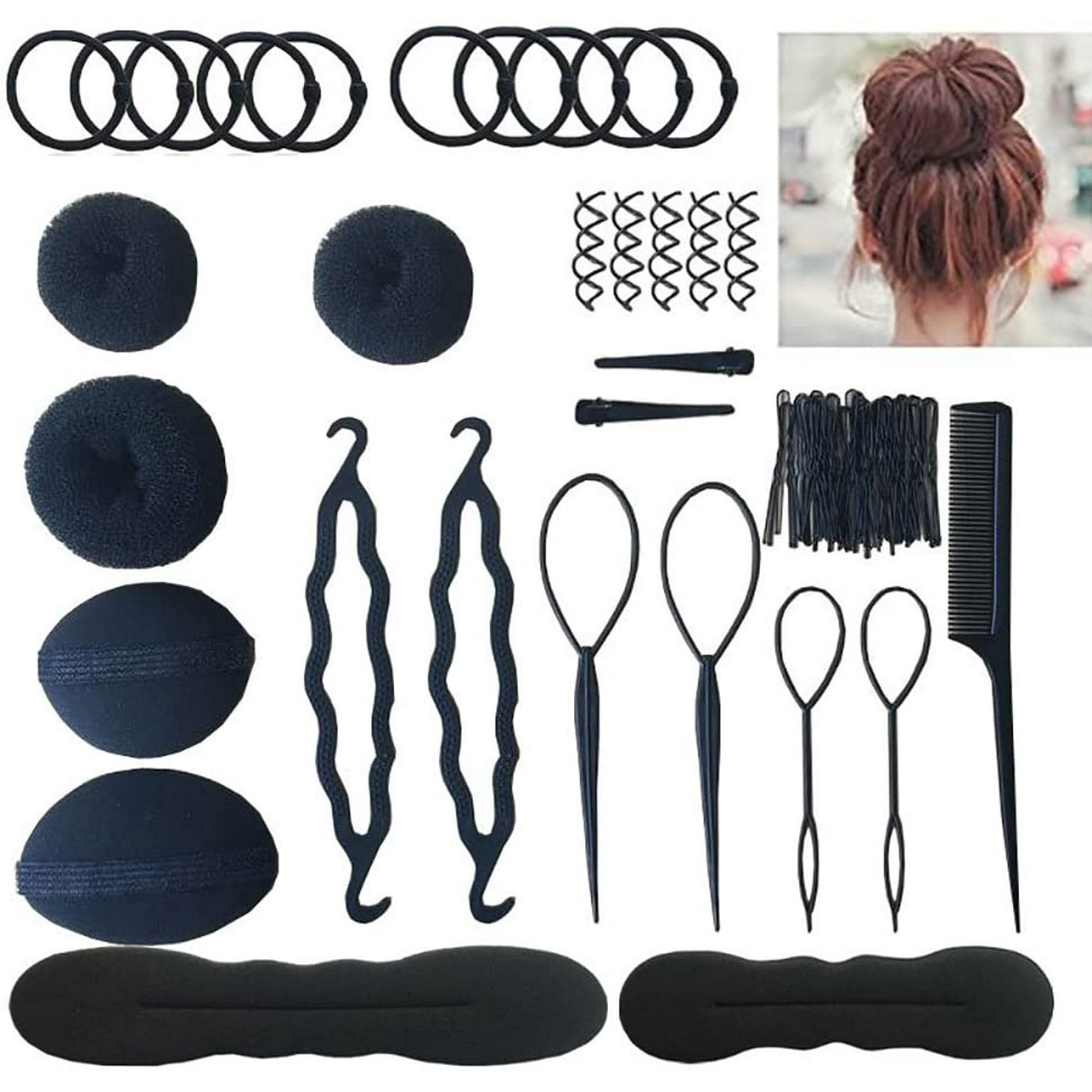 Black) - Hair Styling Set KitFor Women Topsy Tail Hair Tools Haircut Clamp Women Girls Hair Bun Clip aker Pads HairpRoller Braid Twist Sponge For Hair Styles | Walmart Canada Black) - Hair Styling Set KitFor Women Topsy Tail Hair Tools Haircut Clamp Women Girls Hair Bun Clip aker Pads HairpRoller Braid Twist Sponge For Hair Styles | Walmart Canada