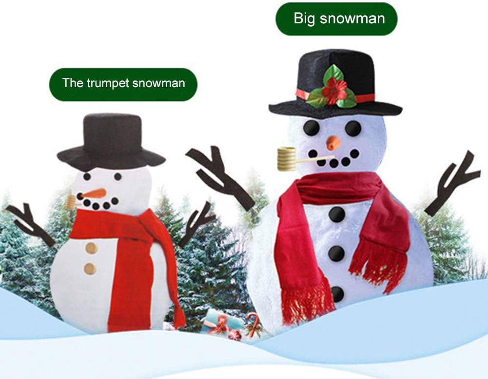 Details about   Build a Snowman Kit Add Snow 8 piece Felt Hat Scarf Eyes Nose Pipe Buttons NEW 