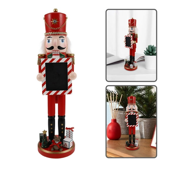 FRCOLOR Wooden Nutcracker Soldier Craft for Kids Red Holiday Decor 7.5 Inches