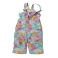 thumbnail image 2 of Kid Autumn Winter Ski Pants Solid Color Tie Dye Print Zipper Suspender Pants, 2 of 6