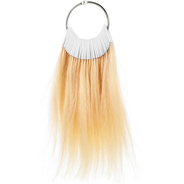 30 anillos de color de cabello humano, muestras de color de cabello, gráficos de colores de cabello humano real.