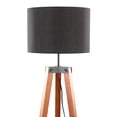 thumbnail image 6 of Compass Mid-Century Modern Floor Lamp with Shelf in Walnut Wood, Black Metal and Black Linen by LumiSource, 6 of 7