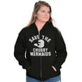 thumbnail image 3 of Save Chubby Mermaids Funny Manatees Unisex Fleece Graphic Zip Up Hoodie Brisco Brands 2X, 3 of 5