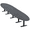 Asian Night With Matte Black Base, variant on 18X4 Modular Conference Table Oval Shape Metal Bases Electrical Units