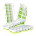 thumbnail image 1 of Molde de silicona para cubitos de hielo, paquete de 4, bandeja para cubitos de hielo con tapa, 56 cubitos de hielo, fácil de quitar, bandeja para cubitos de hielo sin BPA y certificado Lfgb, hermético Afortunado Sencillez, 1 of 5