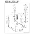 thumbnail image 3 of Kingston Brass KS1162PL Heritage Two-Handle 3-Hole Deck Mount Widespread Bathroom Faucet with Brass Pop-Up in Polished Brass, 3 of 5