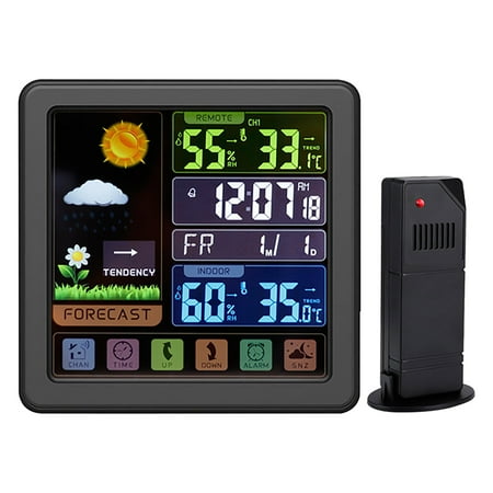 

CALAFEBILA Fashion Gift 6.1 Inch Color Display Thermometer Hygrometer With Sensor 24-hour Clock Gift for Women