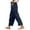 d-371Navy74, variant on MEZZALL Women Solid Color Elastic Waist Loose Fit Side Button Functional Casual Pants Breathable Daliy Leisure Slacks Trousers
