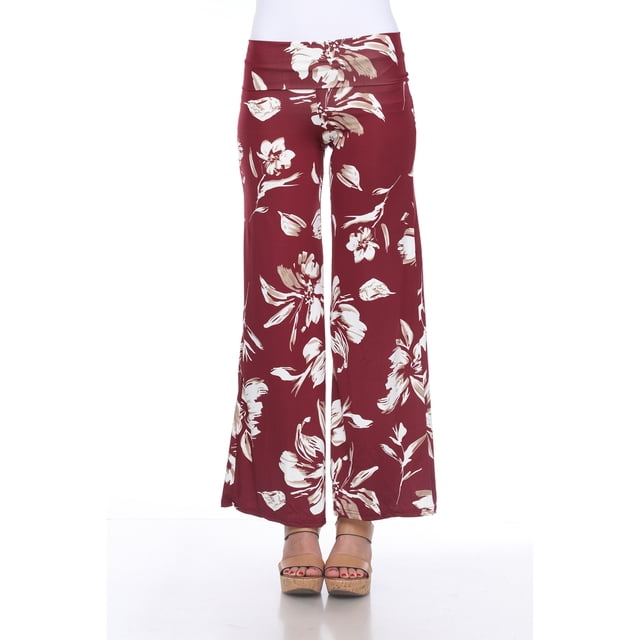 White Mark Pantalon Palazzo à Fleurs pour Femmes