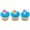 24 Baby Shark Mommy, Daddy, and Baby Cupcake Rings Cake Decoration Party Supplies
