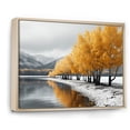thumbnail image 2 of Designart "Monochrome Yellow And Grey Tree Euphony II" Landscape Trees Floater Framed Canvas Wall Art, 2 of 7
