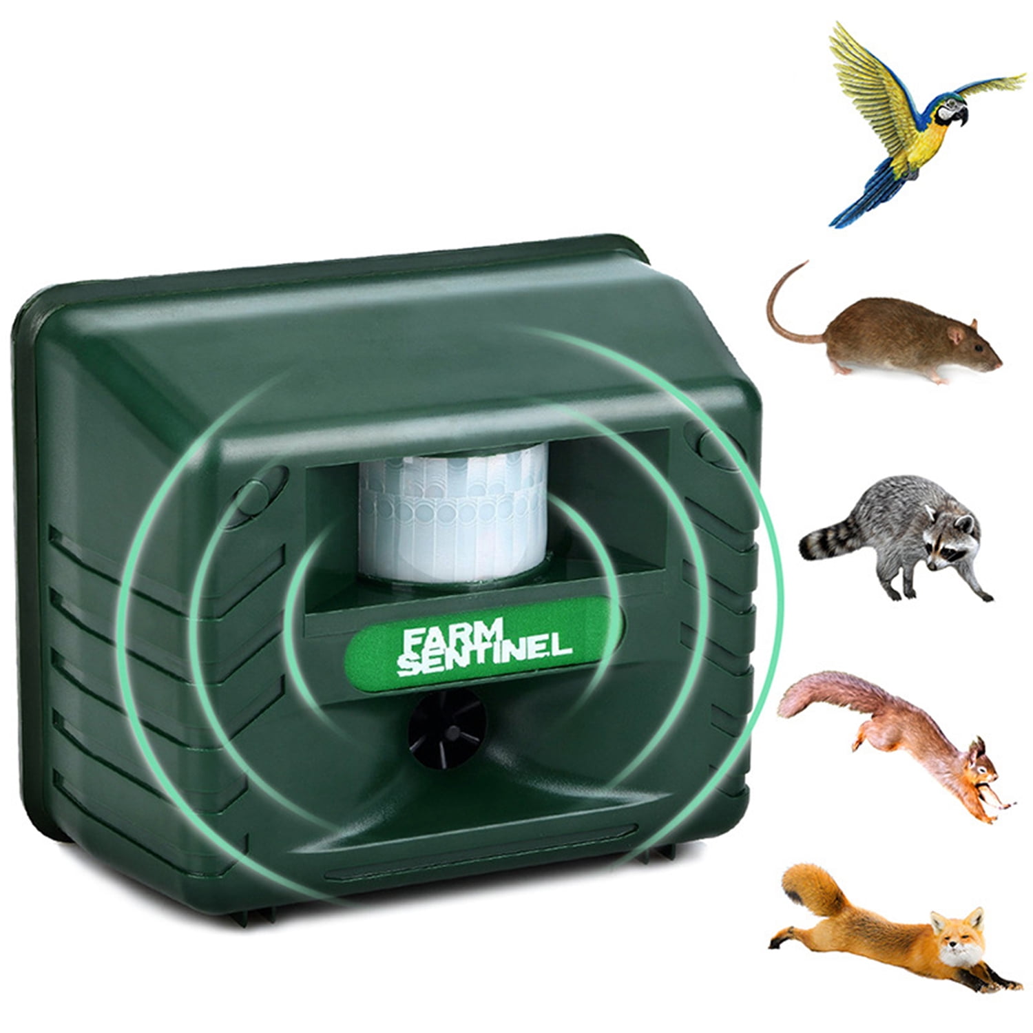Ultrasonic outdoor animal pest repellent, yard sentinel rc pest