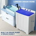 thumbnail image 5 of Adnoom 30lbs Washing Machine, 19lbs Washer/11lbs Spinner Combo Twin Tub Portable Washing Machine with Drain Pump, Blue&White, 5 of 7