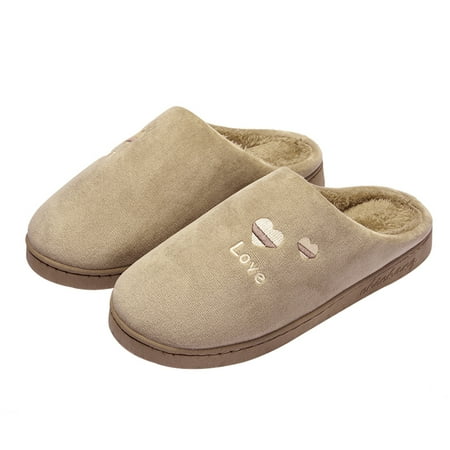 

1 Pair Man Plush Slippers Anti-slip Slippers Household Comfortable Warm Shoes
