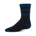 thumbnail image 2 of MeMoi Boys Tonal Stripe Cotton Rich Crew Sock - Boys - Male, 10-12, Black, 2 of 6