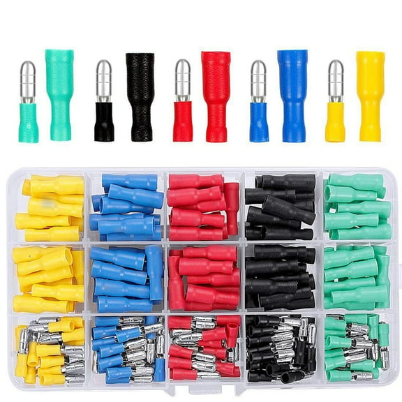 200pcs Assorted Wire Terminals Set Electrical Connectors set with Male/Female Splices Wire Terminals Connector set