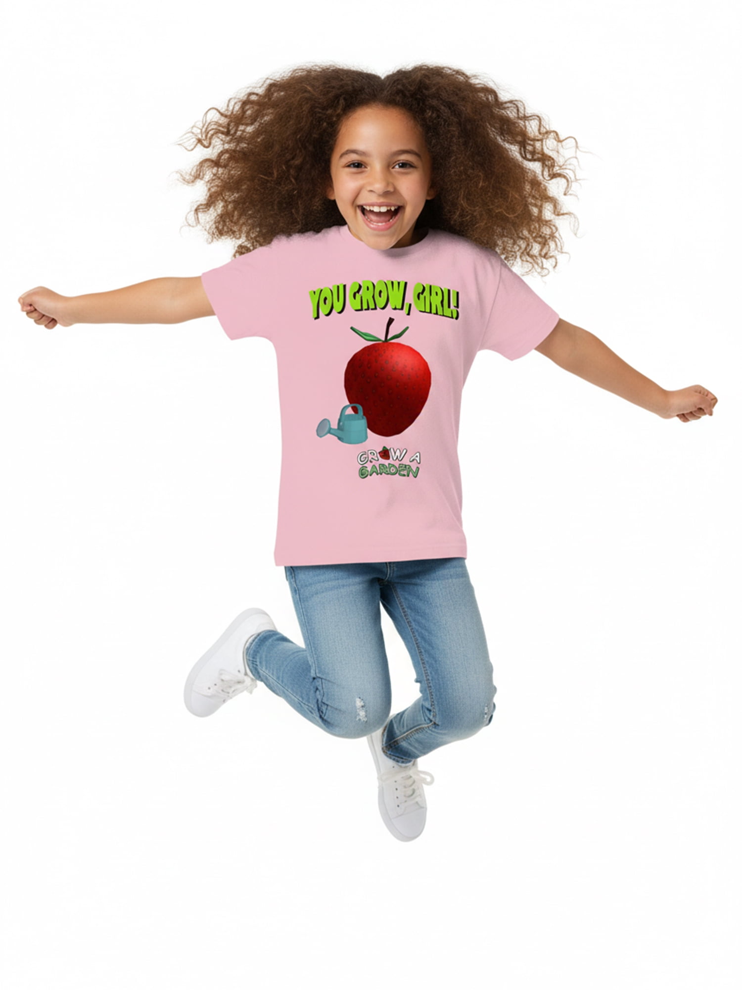Grow a Garden Girls You Grow Girl Graphic Tee with Short Sleeves, Sizes 4-16
