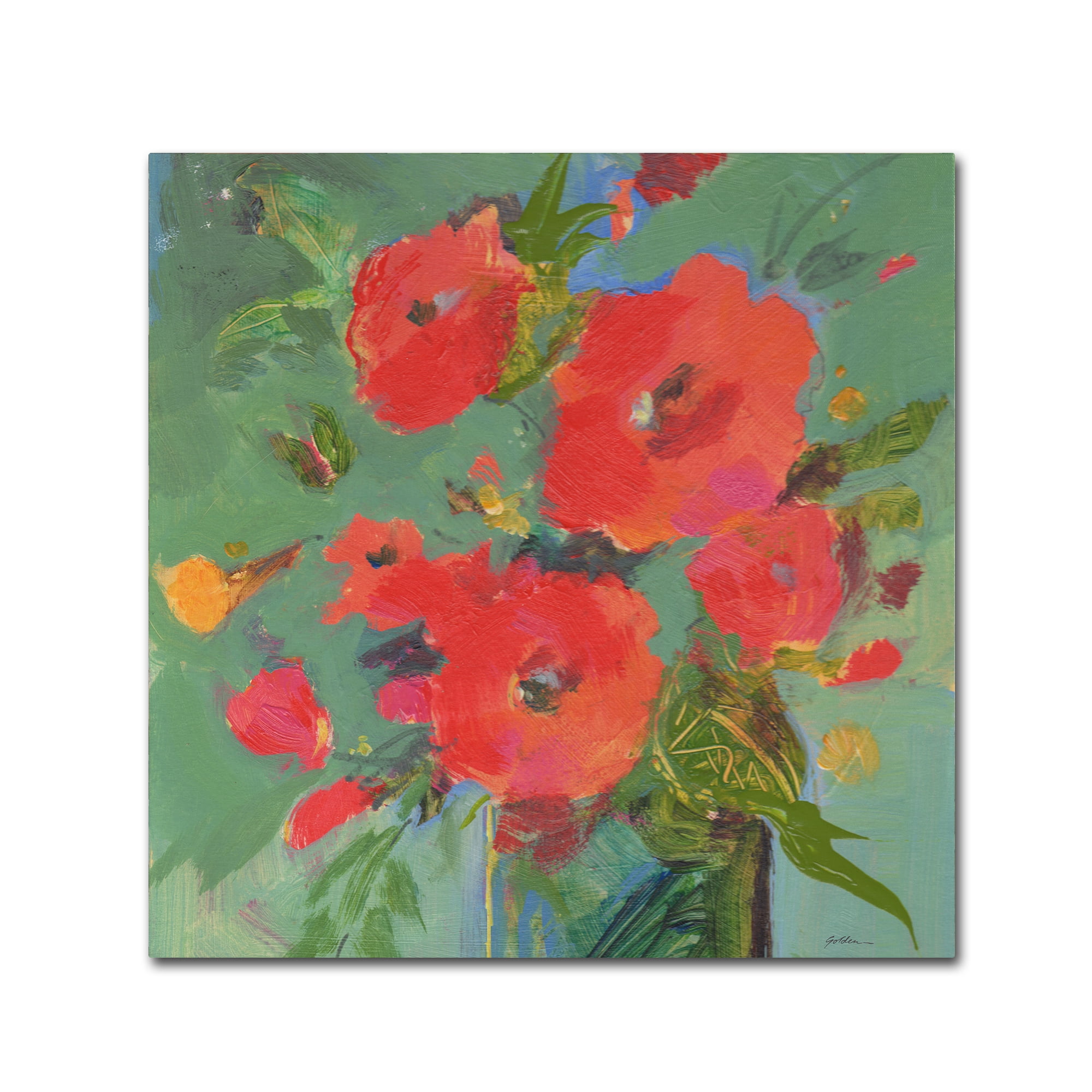Trademark Fine Art "Crimson Bouquet" Canvas Art by Sheila Golden