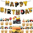 thumbnail image 1 of Cartel de feliz cumpleaños de construcción y guirnalda de camión de vehículos, suministros de fiesta de construcción, conjunto de decoración para fiesta de cumpleaños, Baby Show TUNC Sencillez, 1 of 4