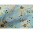 thumbnail image 4 of oneOone Cotton Cambric Sky Blue Fabric Flower & Leaves Watercolor Craft Projects Decor Fabric Printed By The Yard 56 Inch Wide, 4 of 4