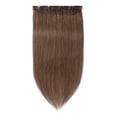 thumbnail image 2 of Extensions de Cheveux à Clip en Cheveux Humains 100 % 15 Couleurs Peuvent Être Teintes Bouclées Lavées 1 Pce/5 Clips Brun Clair 18”-50 g, 2 of 6