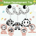 thumbnail image 6 of Baby Spiral Hanging Stroller and Car Seat Toys Black and White High Contrast Sensory Toy Newborn Plush Activity Toys for Bed Bassinet Crib Baby Carrier Gifts for 0 3 6 9 12 Months Girls Boys, 6 of 8
