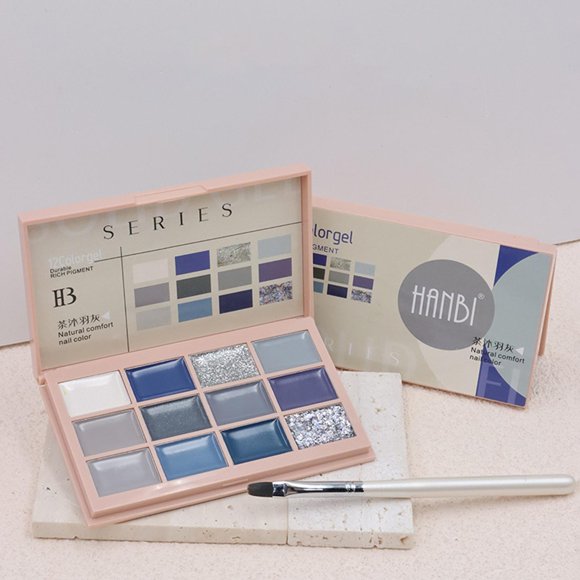 uñas sólido de Crema de pudín Soak Off LED Pigmentado Pintado Gel de pintura de uñas para - Serie azul gris Colco Esmalte de uñas de gel