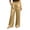 Gold, variant on Plus Size Women's Satin Pants Ruffled Waistband Wide Leg Pants High and Elastic Waist Trousers with Pockets