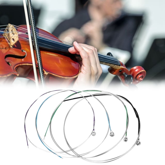 LJNYFDC Nickel-plated Violin Strings Violin Fiddle Strings 4Pcs Rustproof Stable Reliable Metal Violin Strings Musical Instrument Accessories
