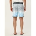 thumbnail image 5 of Unique Bargains Men's Summer Printed Drawstring Color Block Swim Beach Shorts 32 Gray Blue, 5 of 6