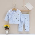 thumbnail image 2 of CAUYDY Infant Girls Sleepers Preemie Clothing for Girl Newborn Coming Home Outfit Fall Winter Long Sleeve T-Shirt and Pants Set Baby Pajamas 3M 6M 9M 12M Sizes 3-6 Months,Blue, 2 of 7