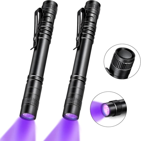 HIBIBUD UV Black Light Flashlight Small Blacklight Flashlights Pen Lights for Leak,Pet Urine,Hotel Inspection,Dry Stain and Dye Detector,5.2"es Long